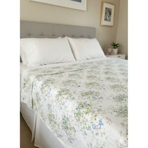 Vintage Pequot Floral Flat Sheet No Iron Percale Springs Mills Cottagecore‎ USA